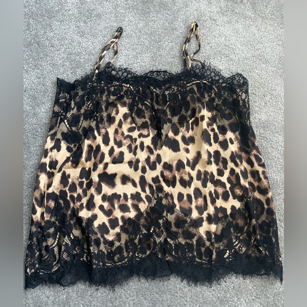 Storia | cami camisole leopard cheetah lace tank top blouse S